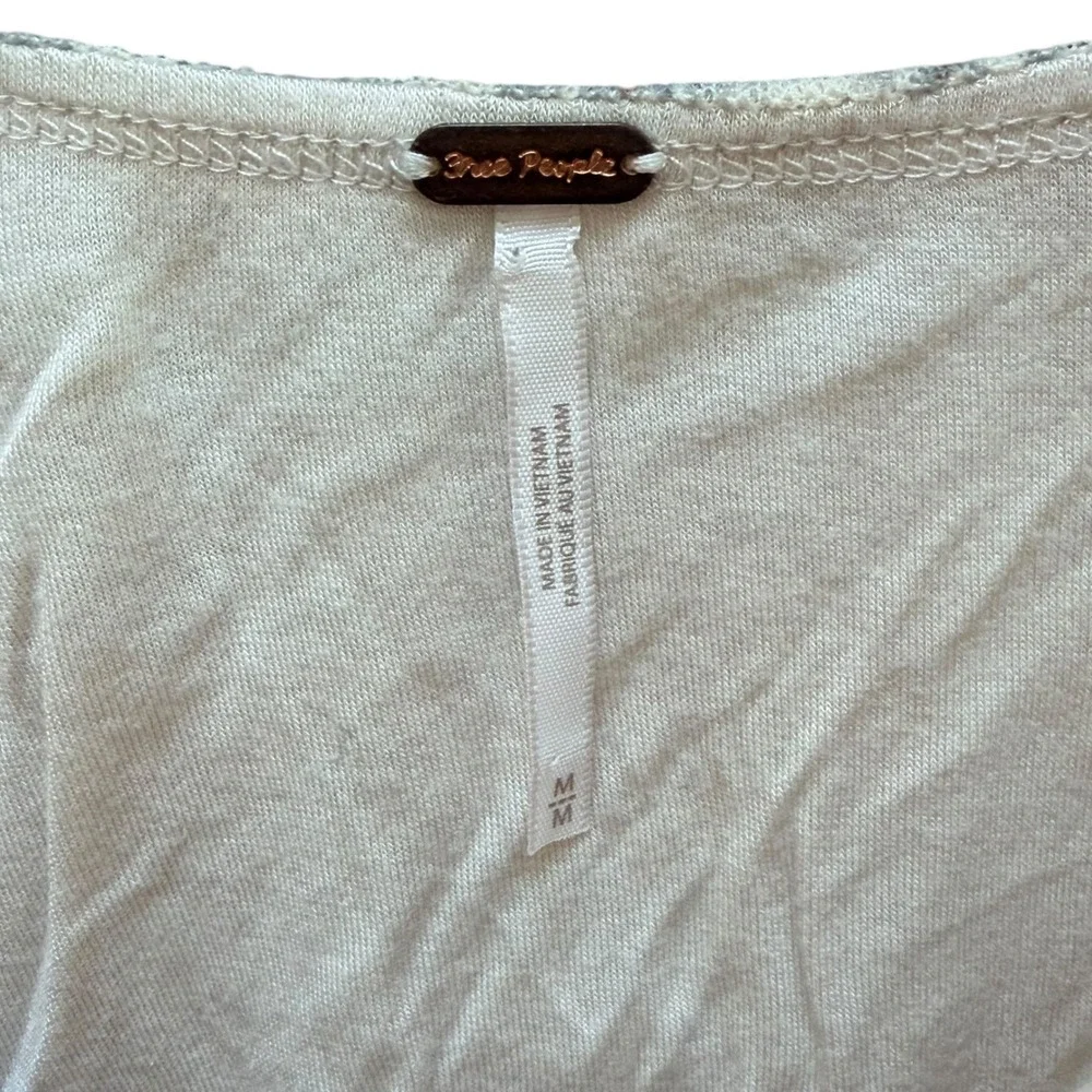 Free People Lilia Crop Top Womens Peach Cottage Mesh Balloon‎ Sleeve Festival M